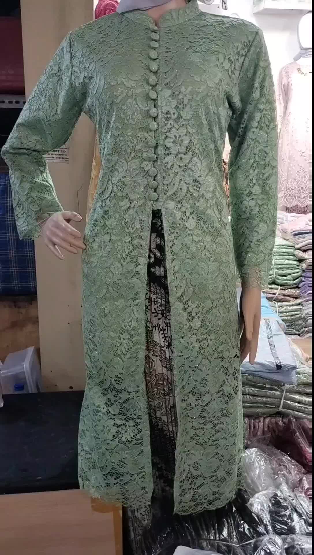 Setelan Kebaya Tunik Kancing Busui Brokat Elegan Modern Atasan Baju Dress Wanita Kondangan Pesta Kebaya Wisuda Remaja Kebaya Lamaran Cantik Mewah Rok Plisket Motif Batik Katun Silk Panjang