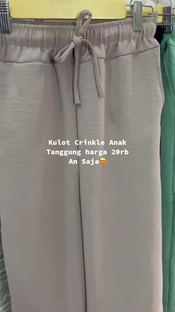 Celana Kulot CRINKLE ANAK TANGGUNG Umur 8-12 Tahun ALL SIZE Max Bb 32 Kg Fashion