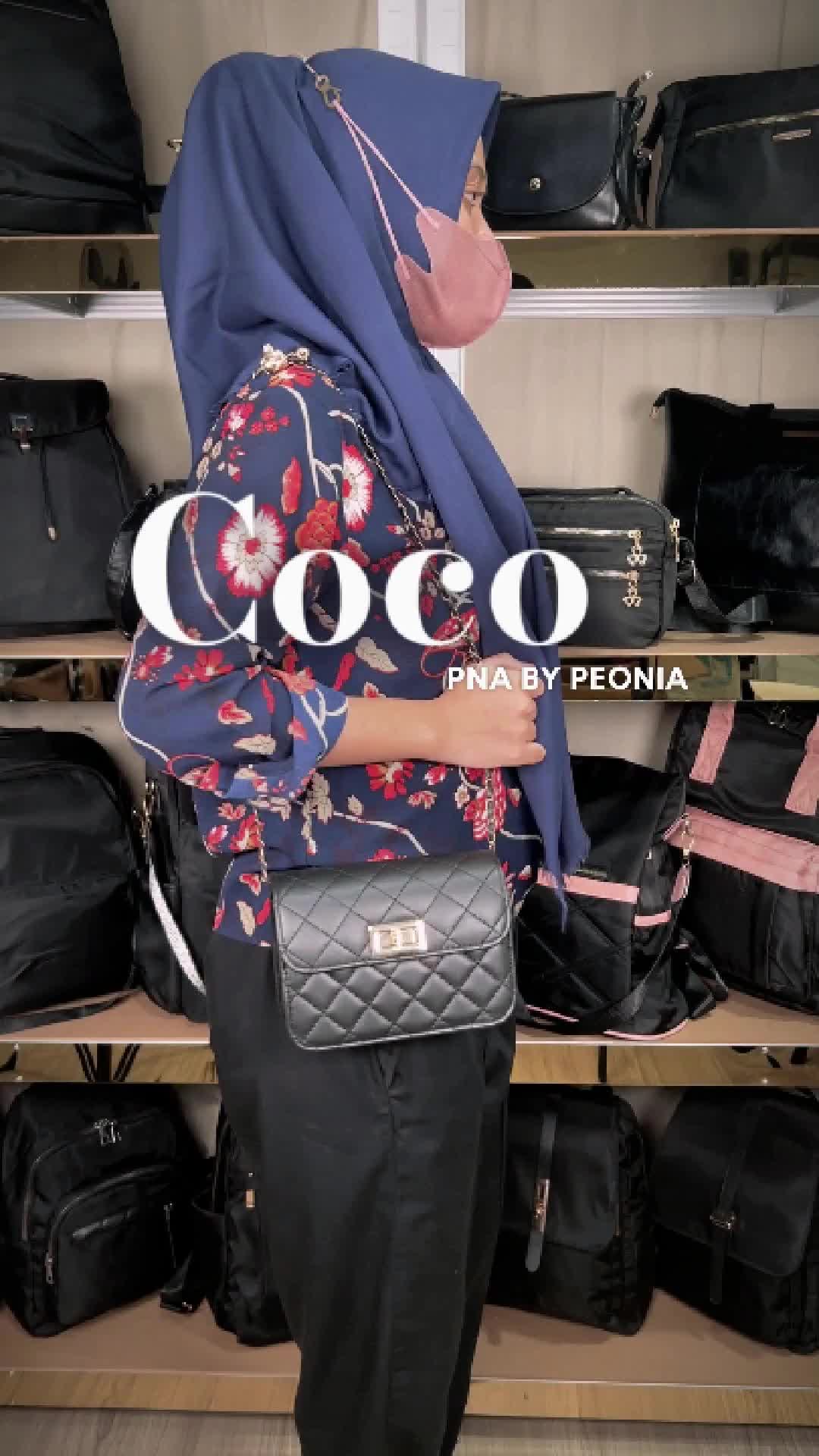 Peonia PNA COCO Tas Korea Selempang Wanita  Elegant Outdoor Sling Bag Anak Remaja Perempuan Crossbody Travel Hp Kecil Shoulder Trendy Fashion Cewek Casual Pesta Style Kulit