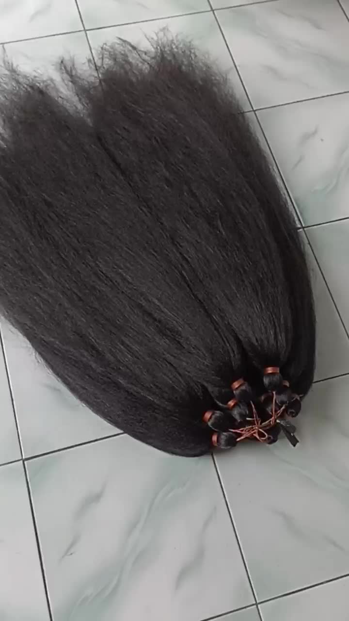 Rambut sambung panjang 70cm hitam polos harga per 1 ikat