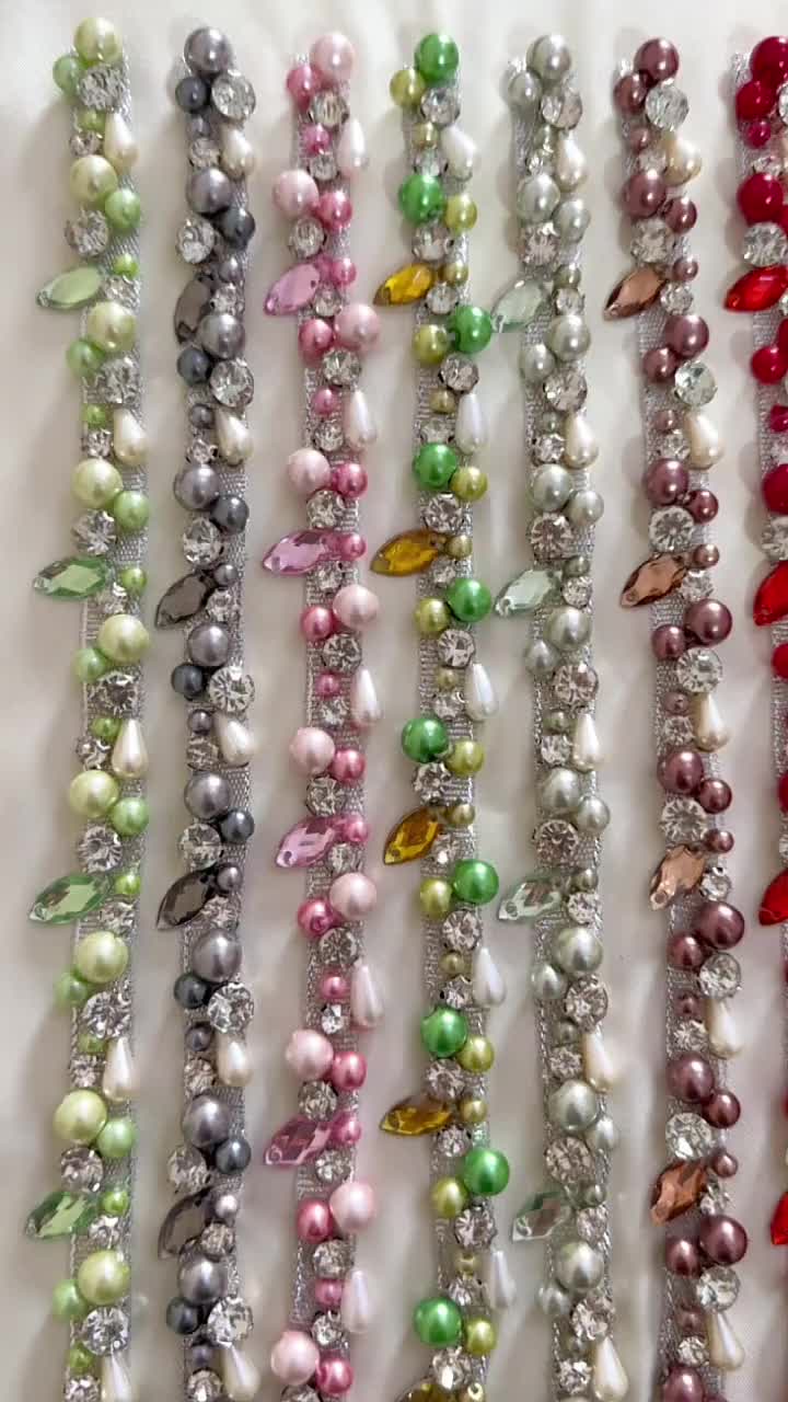Payet Rangkai Mutiara A10/Renda mutiara/Bisa costum warna dan ukuran