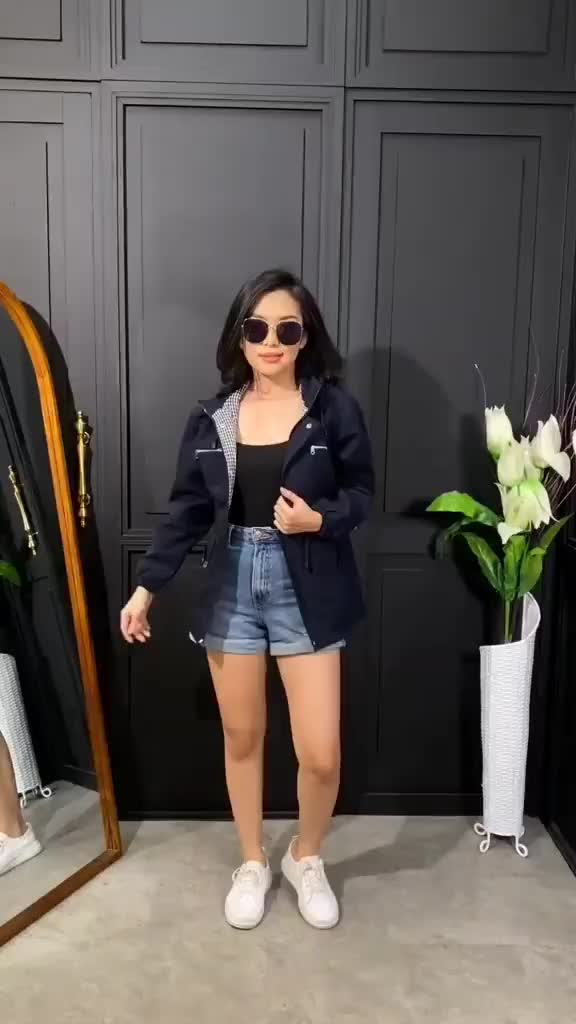 Jaket Parka Wanita Casual Santai Polos Panjang Bahan Canvas Warna Abu Kantong Tebal Size M - 4XL Musim dingin Outdoor Keren