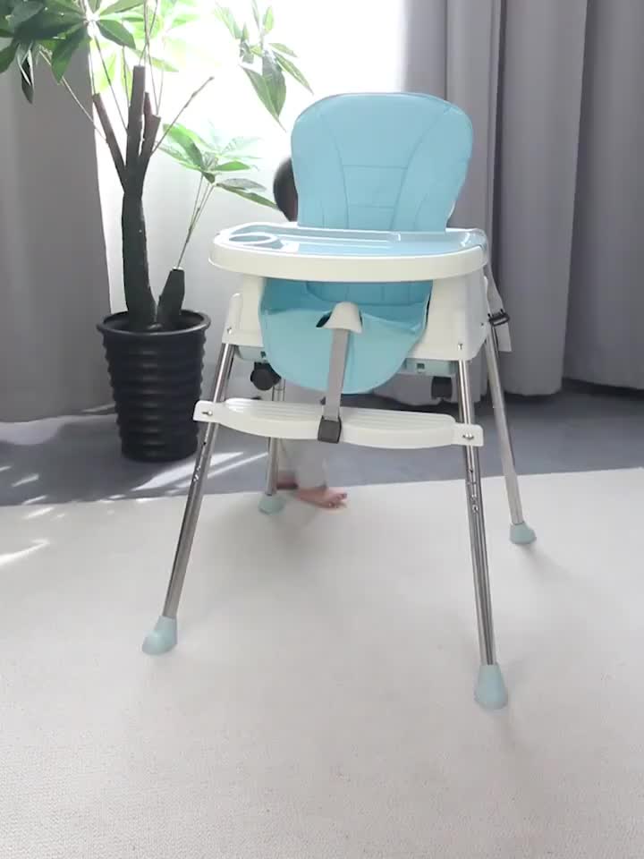 BEIGE Kursi Makan Bayi 3 in 1 Biru & Cokelat Meja Roda Adjustable Belt Waterproof Durable Easy to Clean 4 Warna Tersedia Diskon 50%