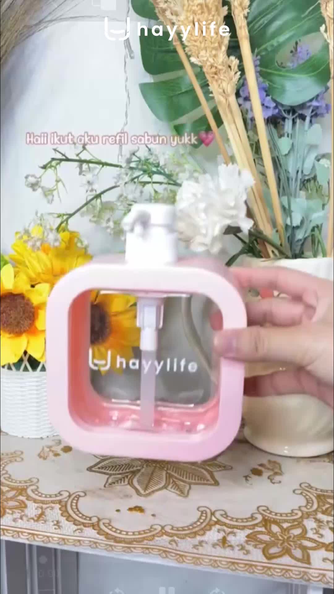 HAYYLIFE Botol Sabun Mandi Plastik 500 ML Perlengkapan Mandi Aesthetic Botol Pump HL-AGB574