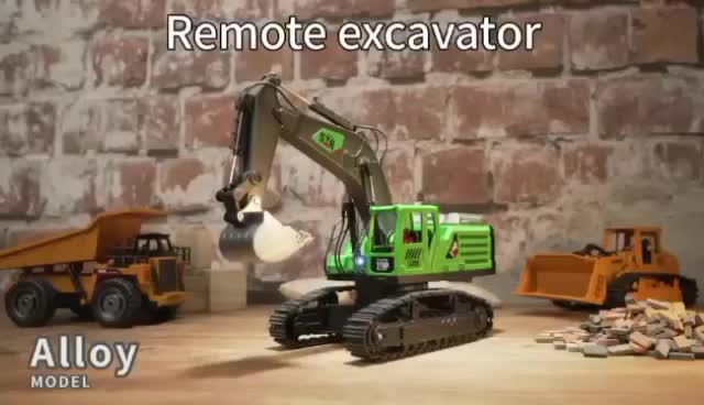 2,4GHZ Mainan Rc Beko excavator Alloy mengeluarkan Uap Asap