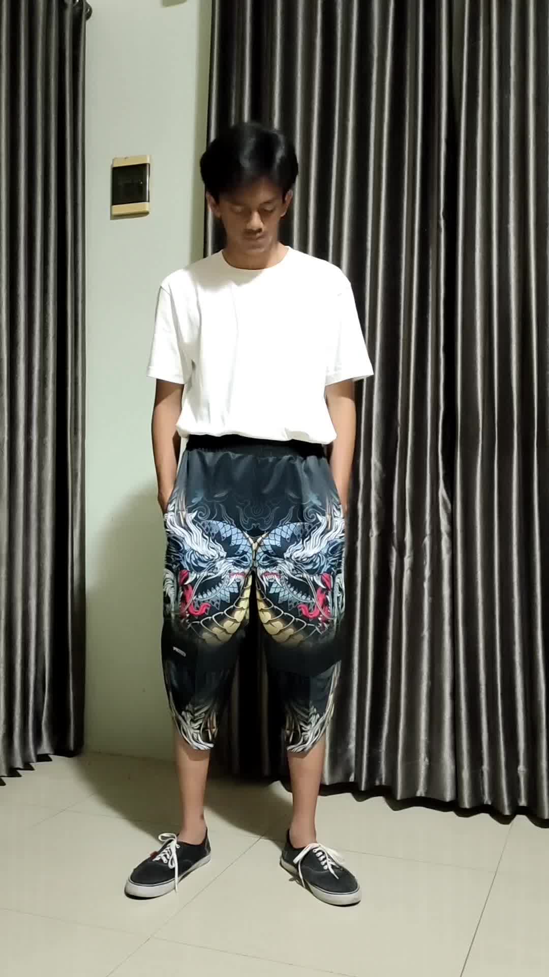 Celana Harem Jogger Baggy 7/8 Unisex Motif Jepang Sport PRODIZY
