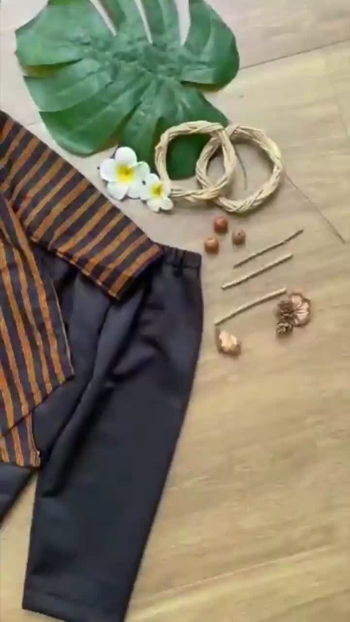 Setelan Baju Tradisional Surjan Lurik Anak Laki-Laki | Setelan Baju Karnaval