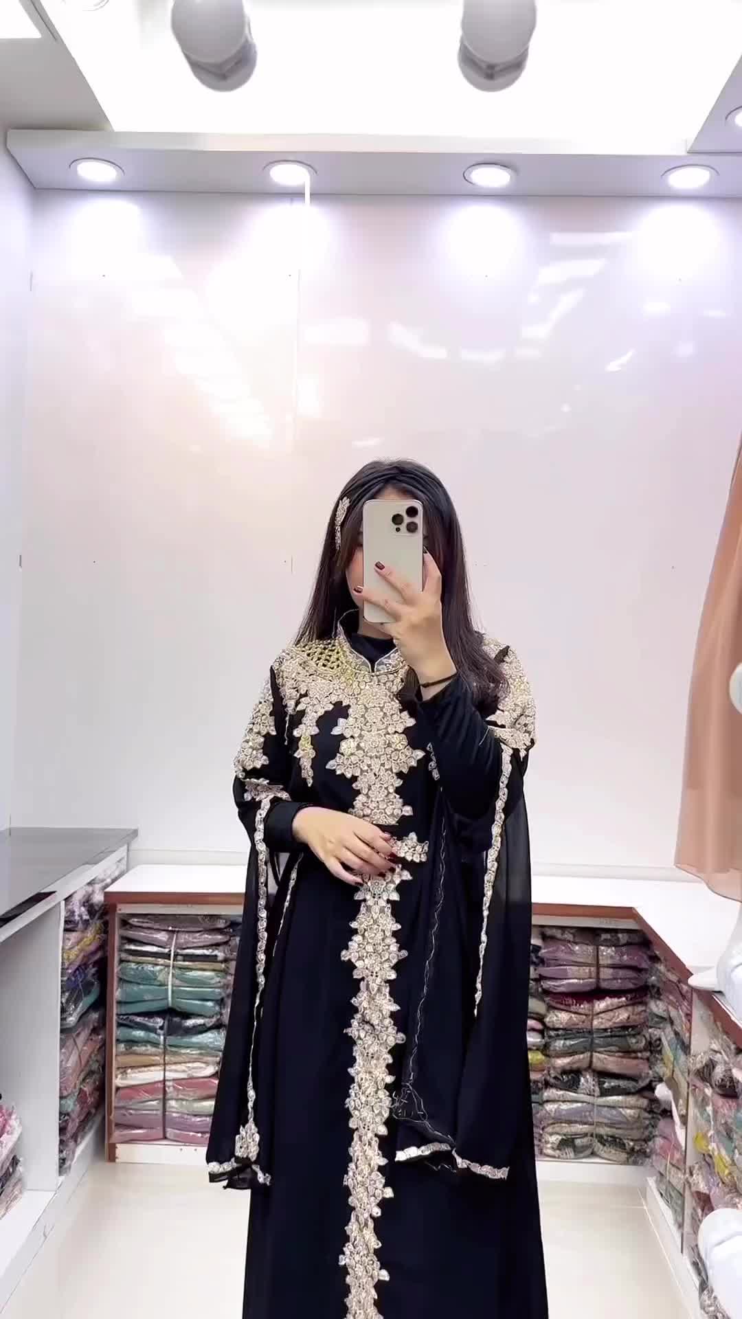 Kaftan kamila dress lebaran dan pesta muslimah remaja dewasa mewah elegan full ceruty premium