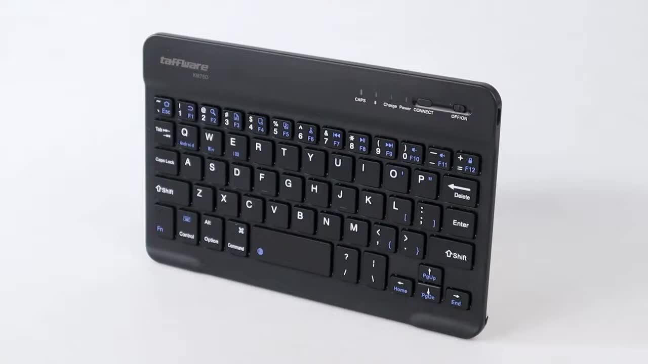 Wireless Bluetooth Keyboard Rechargeable - KM78D - Black Computer Mouse
