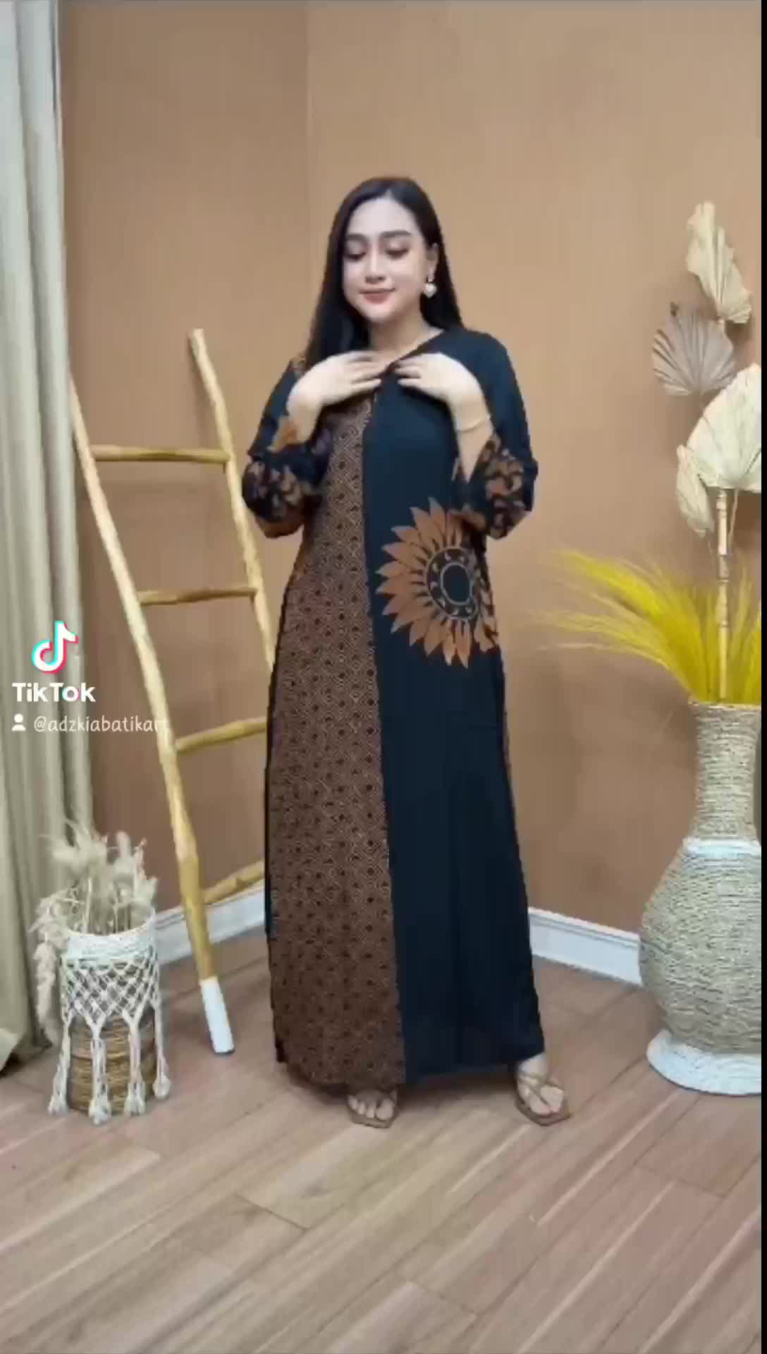 Daster rayon longdress lengan panjang busui kancing miranda