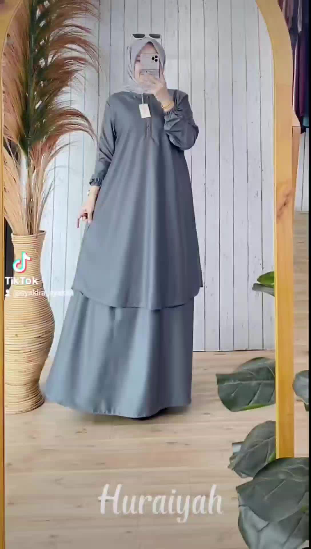 Ss syakira GAMIS kerja toyobo HURAIYAH asn kemenag abu basah abu guru dark Grey kuliah kerja Muslimah sipil pdh asn seragam busui Muslim Wudhu Wanita Kantor Dress