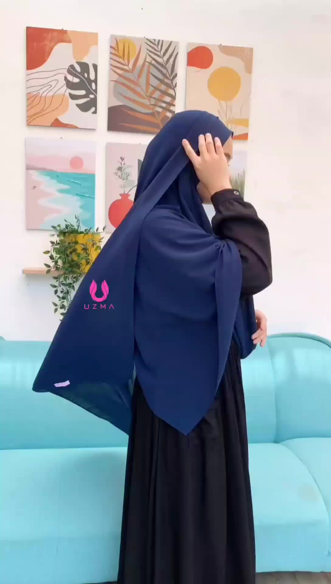 Arumi Instan Uzma Hijab Pashmina Jumbo Free Cadar 2 Layer Kerudung Syari Payet Muslim Ceruty Ceruti Khimar