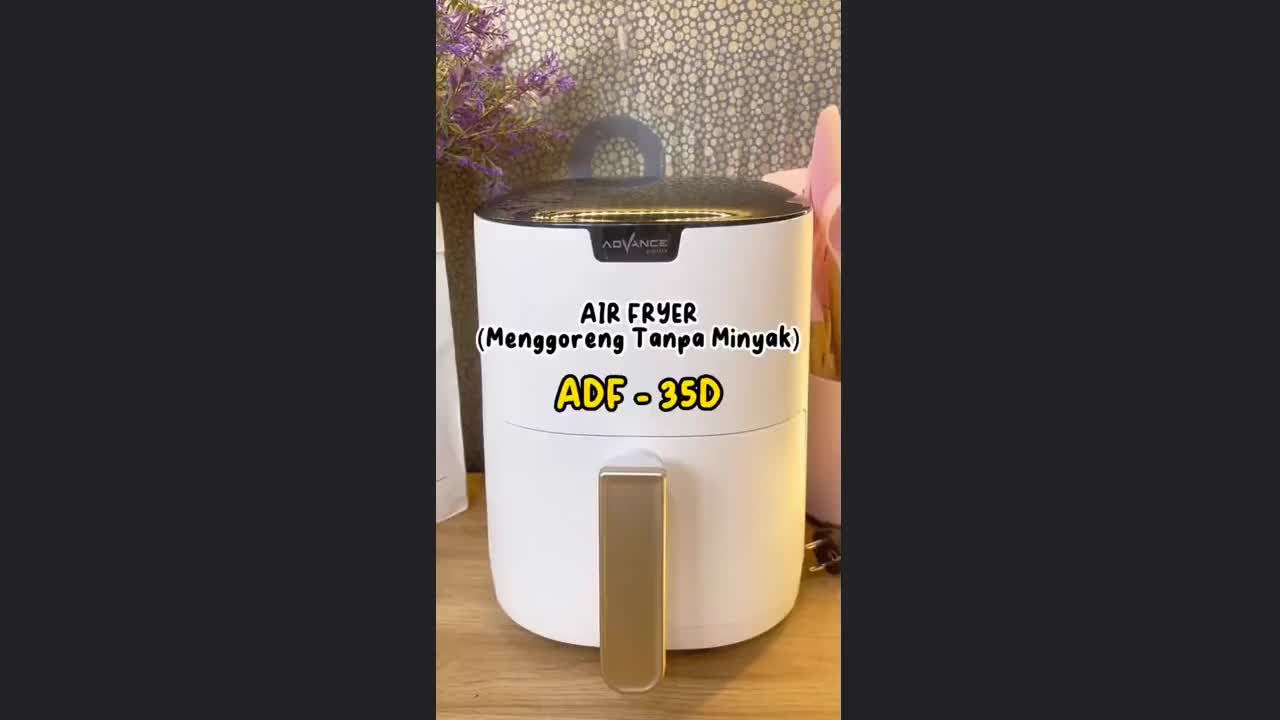 READY STOCK Advance Electric Air Fryer ADF35D Mesin Penggoreng Tanpa Minyak 600 Watt Garansi Resmi Advance 1 Tahun Wadah Stainless