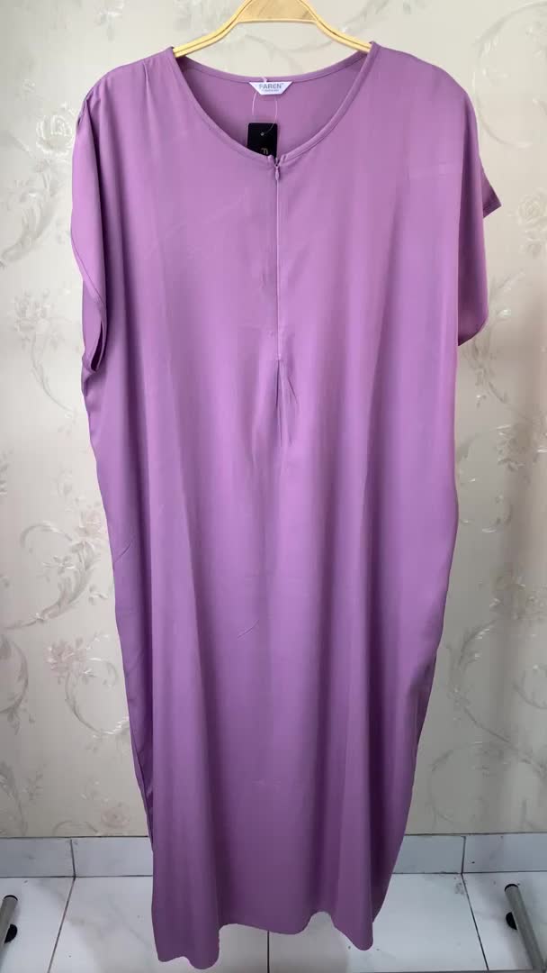 Daster Faren Busui Panjang Semata Kaki Rayon Polos Kekinian Menyusui