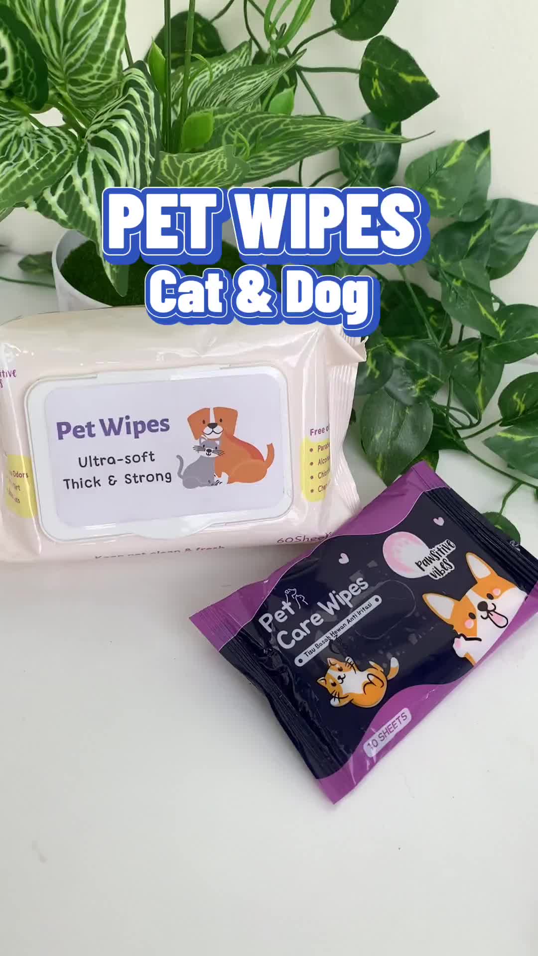 Pawsitive Vibes Tissue Basah Hewan Anjing Kucing 60pcs + Sanitizer Non Alkohol
