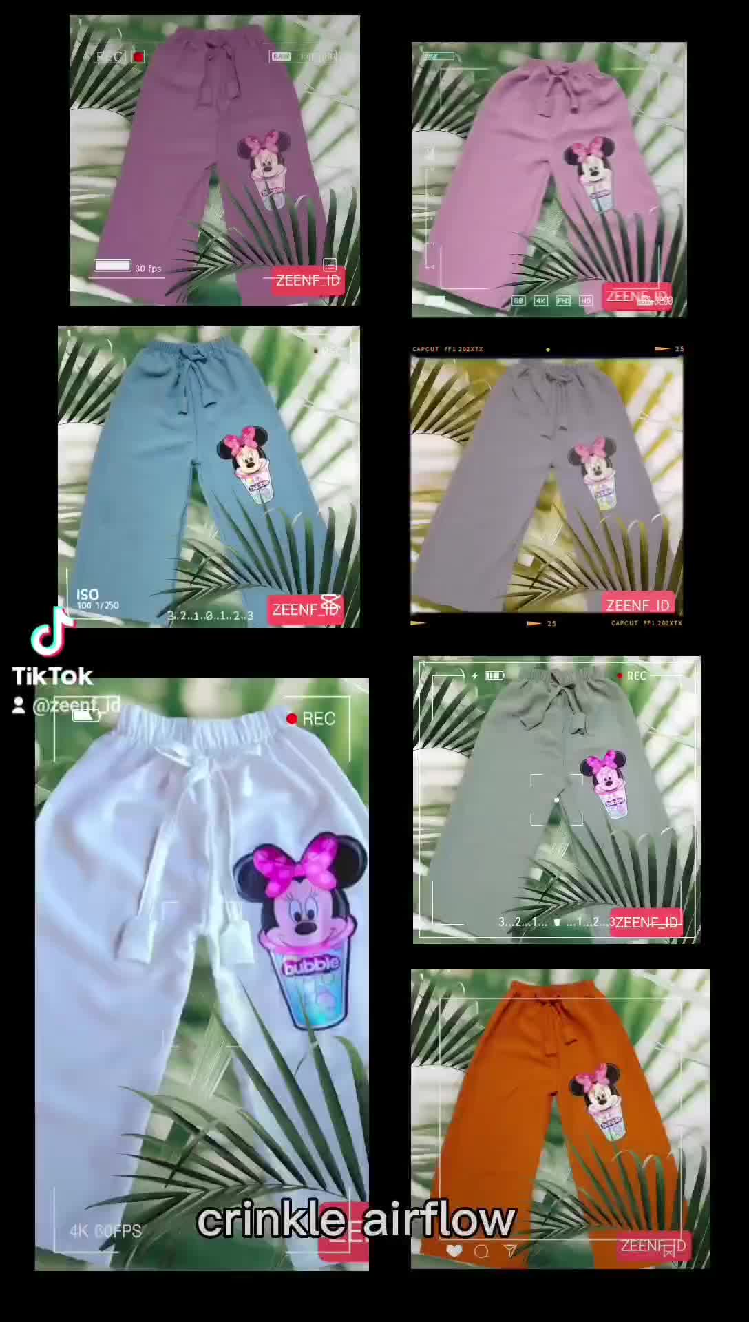 kulot anak perempuan/celana anak anak perempuan/crinkle airflow/fashion anak cantik celana fashion motif Low Waist Pinggang Tinggi Perempuan Santai Pinggang Tinggi