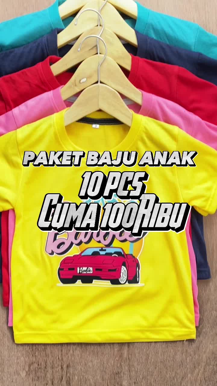 PAKET HEMAT MURAH BAJU ANAK LAKI-LAKI DAN PEREMPUAN LENGAN PENDEK 10 PCS