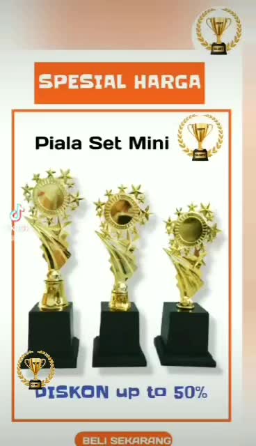 Piala Set Mini I Piala Set isi 3 Piala | Trophy Set | Piala Murah Stiker Accessories