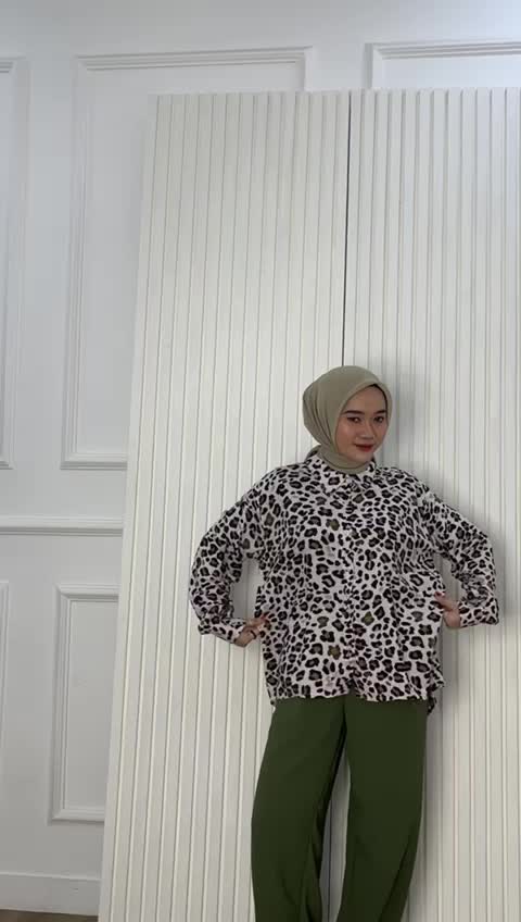 Ayasha Hijab - Kemeja Rayon Motif Blouse Oversize LD 120cm Baju Atasan Wanita Terbaru Kekinian
