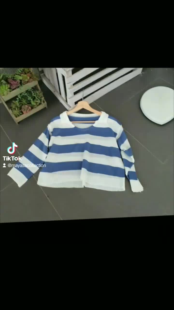 Fuji / Blouse Fuji rajut / rajut wanita garis / Alda stripe / Atasan rajut wanita / Baju fuji garis