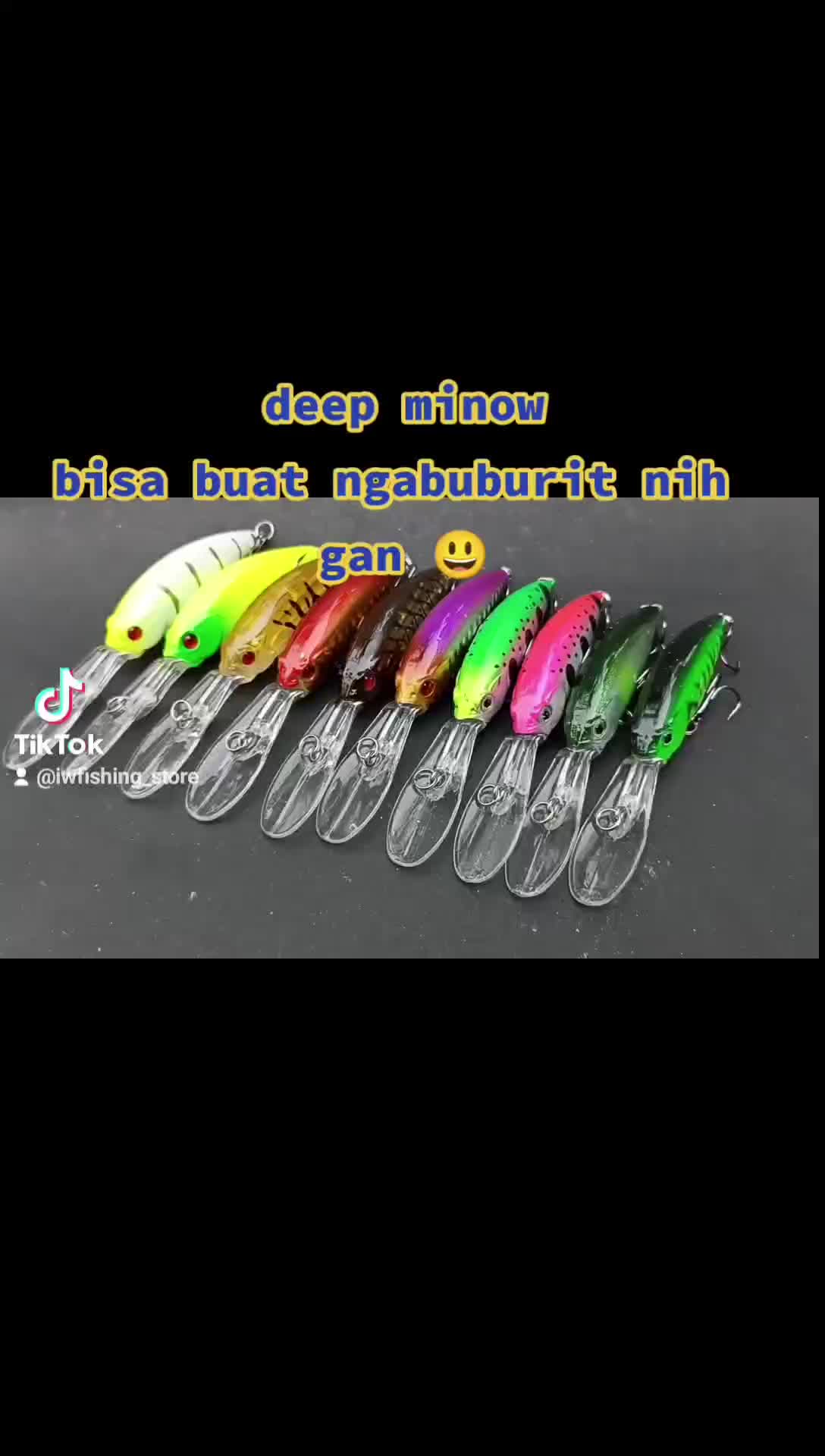 Lure minow deep floating lidah panjang bodi 6 cm total+lidah 10 cm berat 7 gram untuk umpan mancing ikan baung/sogo, hampala, mangrove jack, dll Pancing Laut