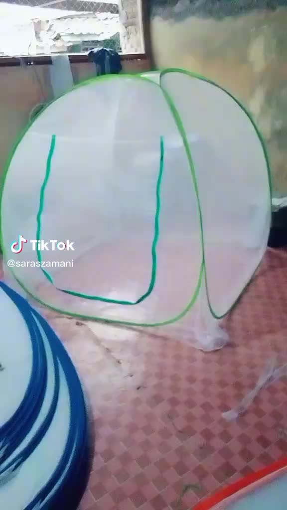 KELAMBU SUPER JUMBO ukuran 200x200 Ritsleting Pencegahan Serangga Berpori Dapat Diputar Bisa Dicuci Karet Biru Hijau Merah Putih Kain Tali kelambu 200x200 jumbo