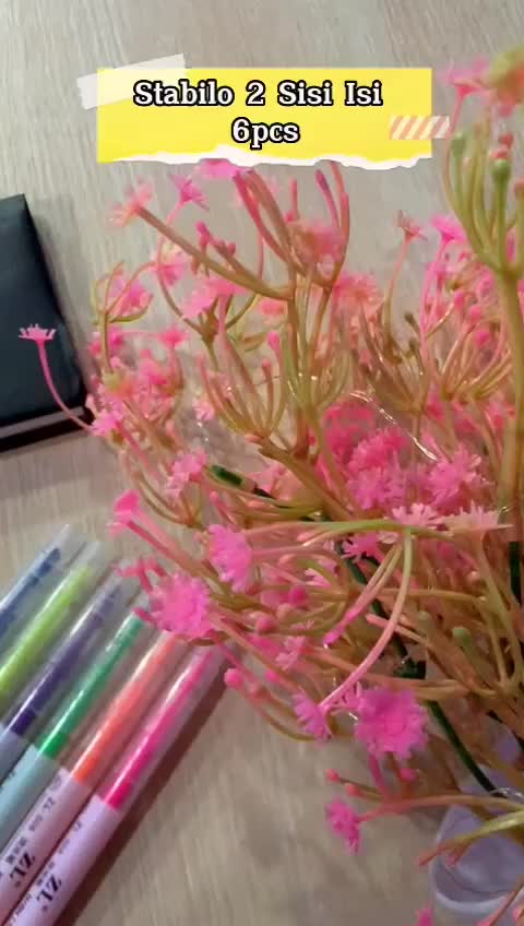 (GL) STABILO 2 SISI WARNA 1 SET ISI 6 PCS / STABILO PASTEL HIGHLIGHTER LUCU