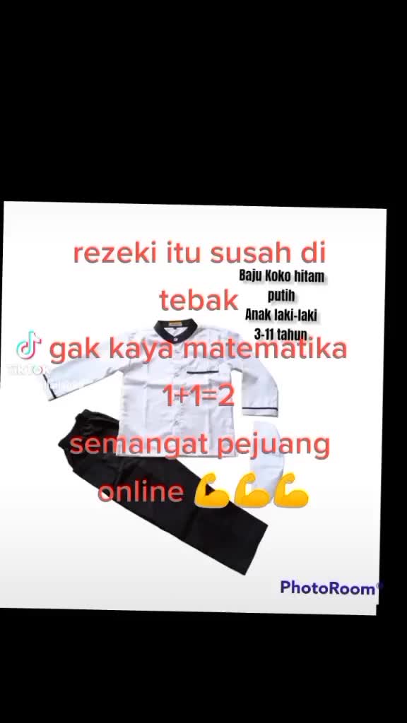 stelan baju kemko hitam putih/jasco anak laki-laki /seragam  paud TK Madrasah 3_11 tahun Hitam Putih Celana Muslim Panjang Koko Katun