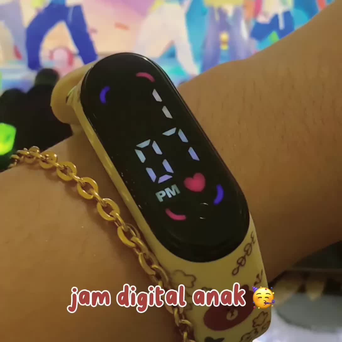 Rokeet Jam Tangan Digital LED Touch Screen Karakter Kartun Silikon watches