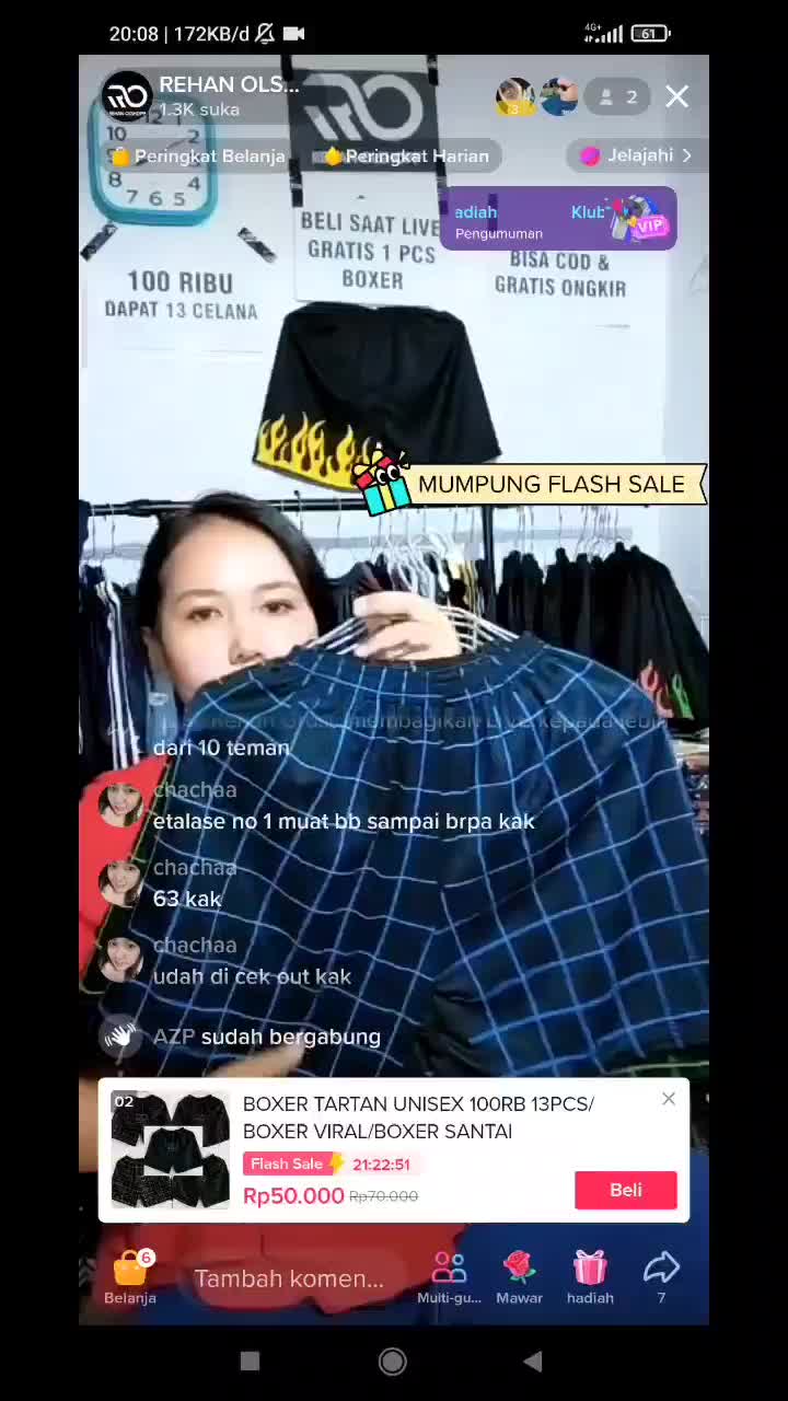 100Ribuan 15Pcs CELANA Boxer Motif TARTAN Kotak Dan Motif Api BOXER VIRAL/BOXER SANTAI celana kotak  melar  Biru Hitam Putih Merah Pria Shorts Pendek Remaja Dewasa Panjang Distro Surfing