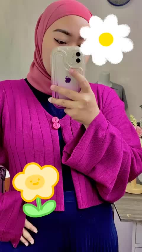 Clarisa Cardigan Knit Crop Top Oversize Wanita Cantik Atasan Knitwear Tangan Panjang Fit Baju