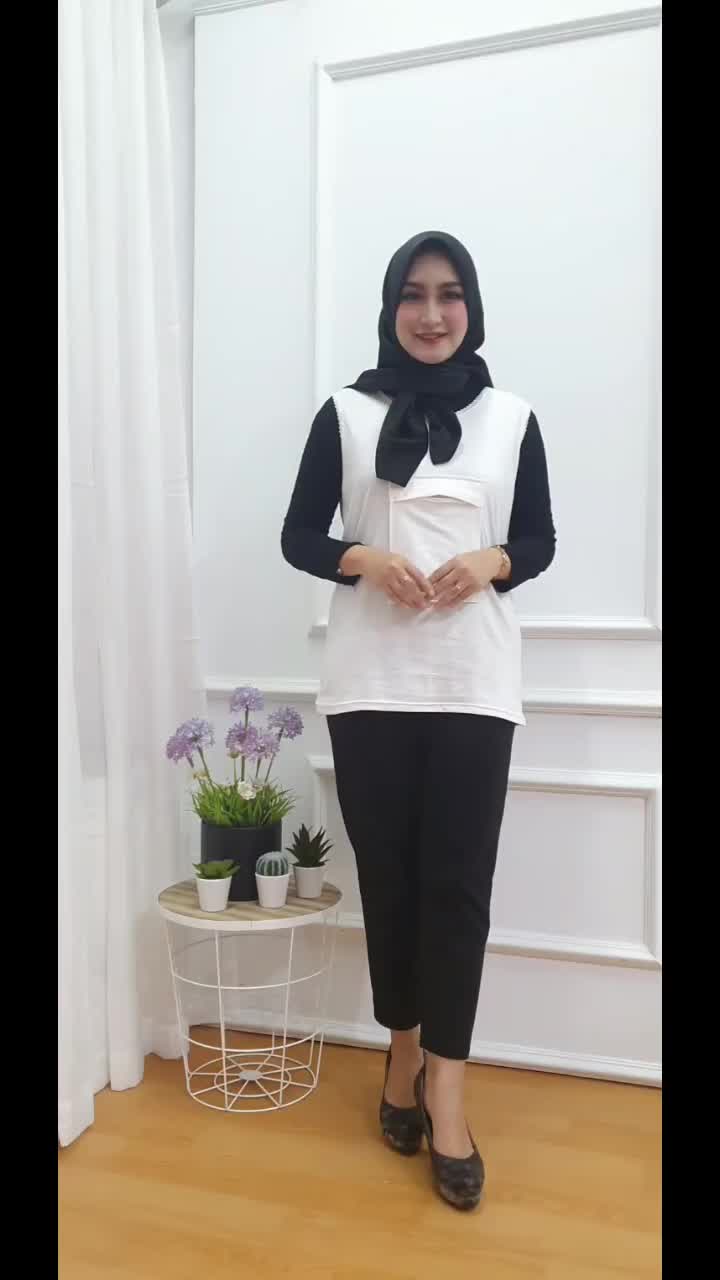 Singlet Haji Umroh Wanita Putih Cardet Premium Kantong Depan Jahitan Rapi Dalaman Ihram