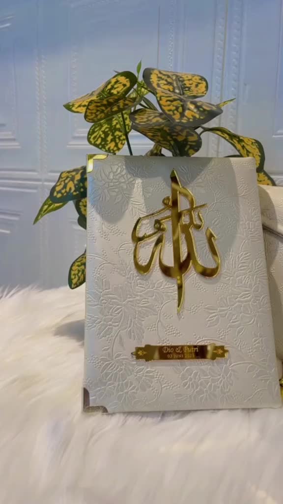 (Costum nama) A5 Al Quran New De Flower Classic Free Tasbih Mutiara Premium Al-Qur'An