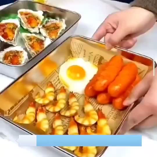 【Siap dalam stok】COD Nampan Persegi Kotak Penyimpanan Makanan Stainless Serbaguna Kontainer Multifungsi Tempat Sayur Buah Kitchenware