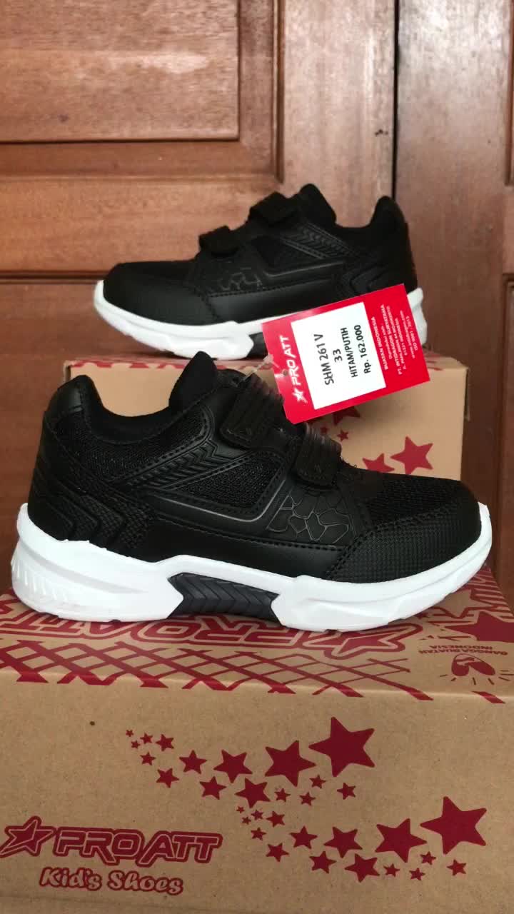 Sepatu Sneakers PRO ATT SHM 261 V HP Size 31 32 33 34 35 36 37 38 Sepatu Sneaker Hitam Putih Bisa Untuk Sekolah