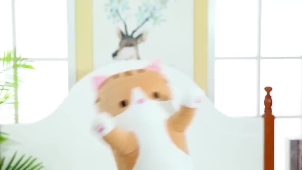 Boneka Kucing Bantal Guling Kucing 60CM LEMBUT BERKUALITAS SNI Dolls Toys Berbahan Yelvo Grade A & Silikon Dacron Tidak Kempis Cocok Sebagai Kado Anak