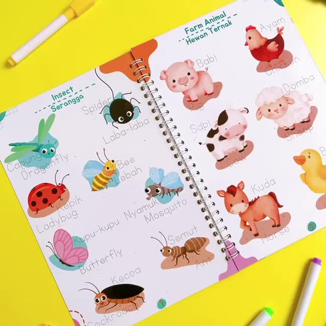 Buku Belajar Menulis Dan Membaca Dilengkapi Pengetahuan Umum Dalam Dua Bahasa Stationery