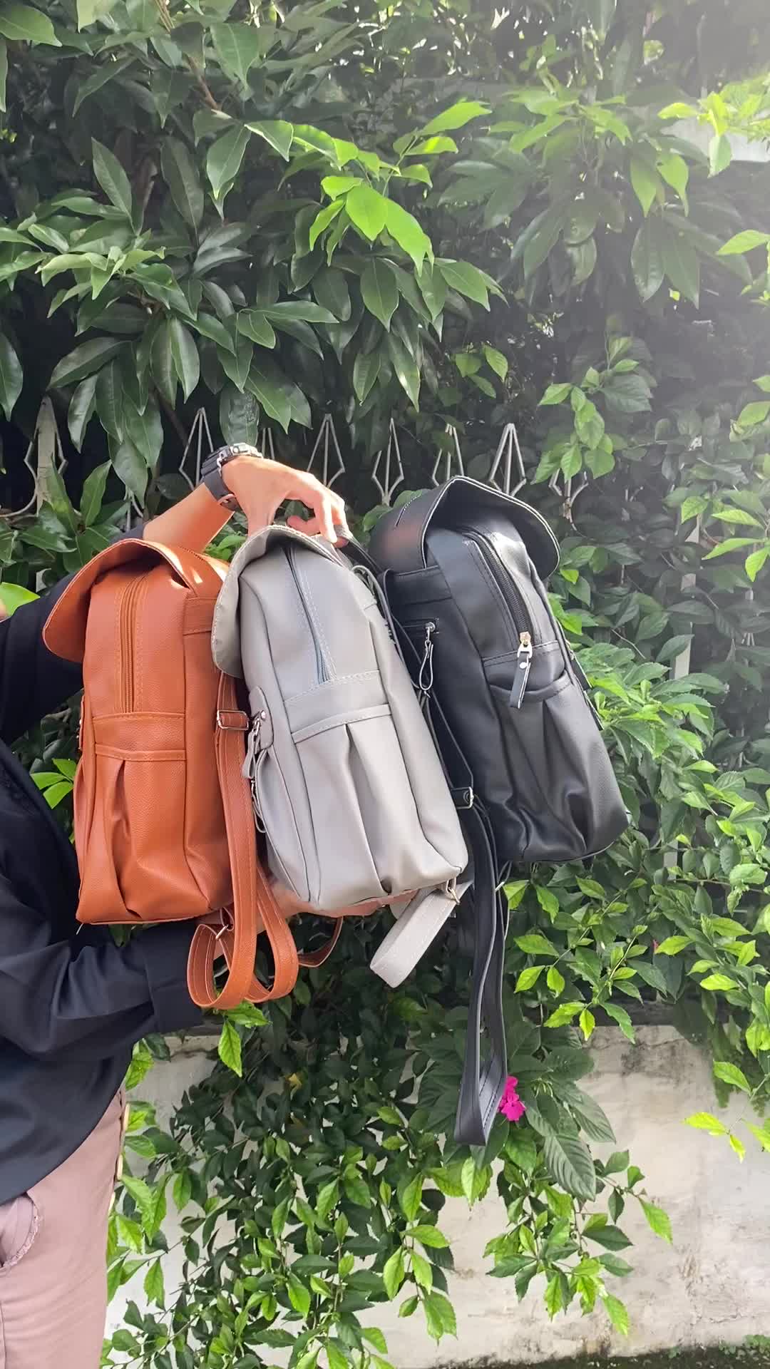 Ransel wanita semi kulit ocyy Ransel wanita semi kulit simple tas wanita model korea bisa bayar di tempat Backpack