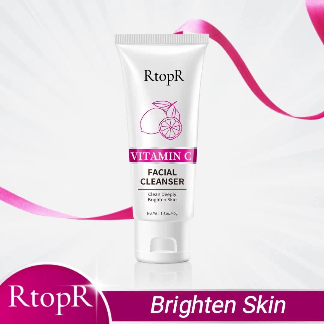 RtopR 【BPOM】Pembersih Wajah Vitamin C Wajah Pemutih Pelembab Kontrol Minyak Kolagen Perawatan Kulit Busa Krim Wajah