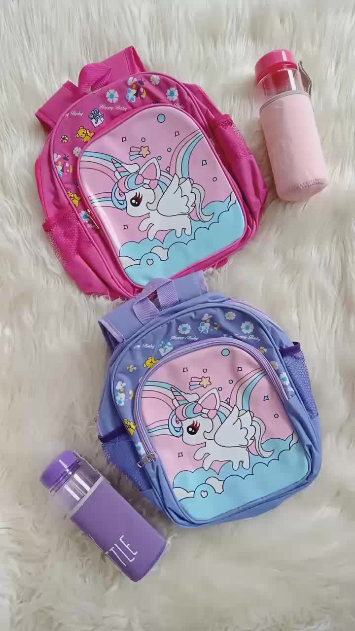 Deefaira Tas Little Kuda P0ny Uniq0rn Unofficial Anak Perempuan Sekolah TK PAUD Gratis My Bottle Lucu Ransel