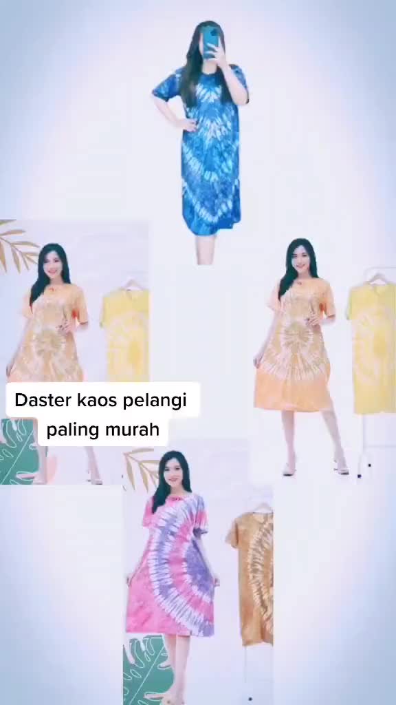 PAKET HEMAT Daster kaos/PELANGI Batik Print Lengan Pendek Motif Abstrak  Murah MOTIF O kain kaos nyaman wanita  tidur