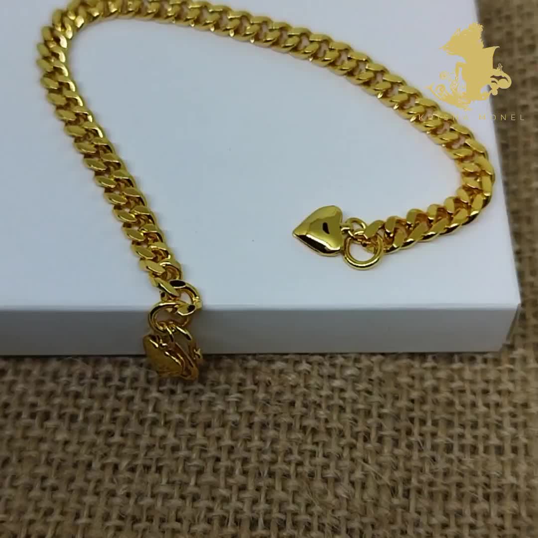 KRISNA MONEL - Gelang Rantai Sisik Naga Bunga Liontin Bracelets