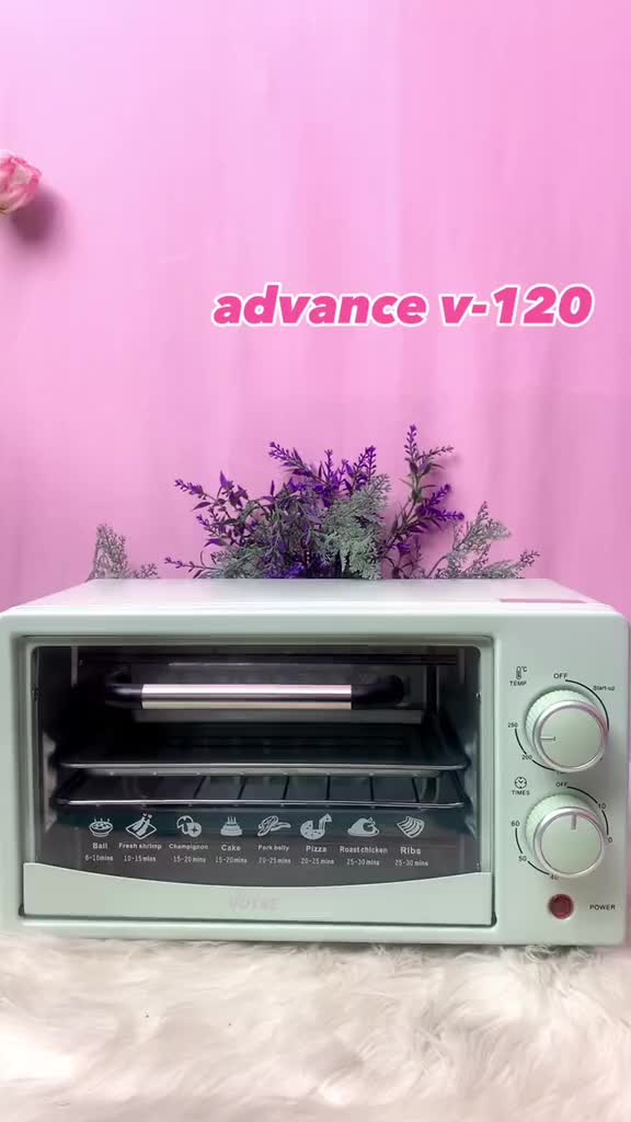 READY!!! 12L ( Oven Listrik ) Soft Pink / soft Green 400 Watt Advance Votre Pemanggang dan Pemanas Electric Oven V-120 Kapasitas low watt  big 12L  warna cantik