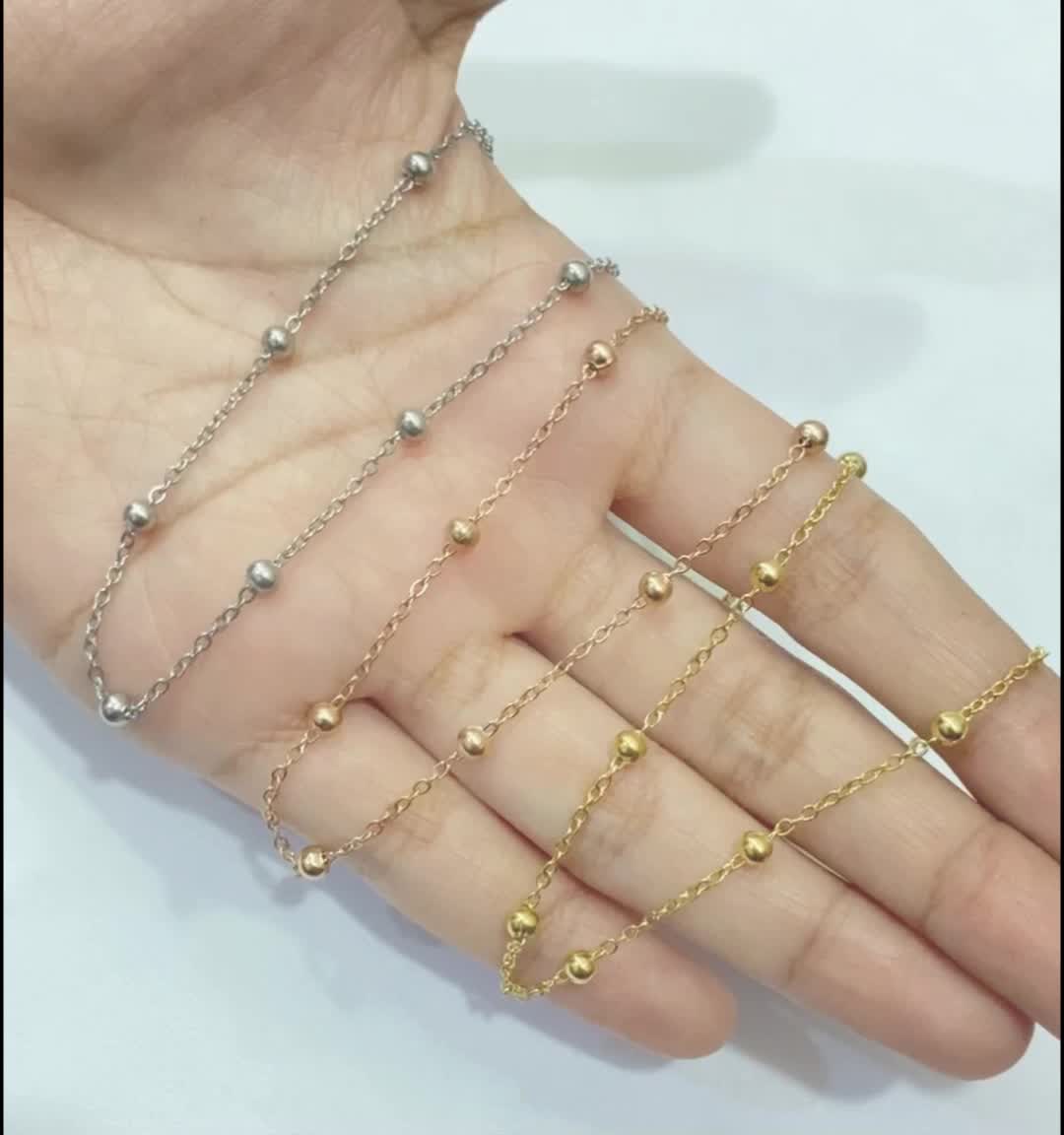 Kalung Hijab Titanium Rantai 75 cm Model Jedar Rantai Berjarak Untuk Wanita Simple KT163