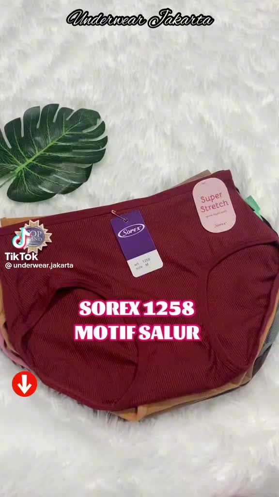 Celana Dalam Wanita Sorex CD 1258 Motif Salur Super Stretch Midi - 9 Warna Pilihan - Boxer