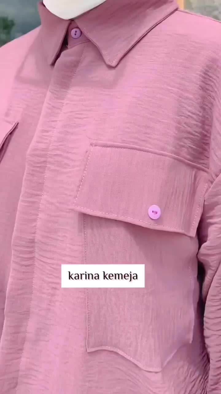 KARINA KEMEJA CRINKLE WANITA - KEMEJA WANITA CRINKLE AIRFLOW PREMIUM - KEMEJA CRINKLE POLOS SAKU DUA