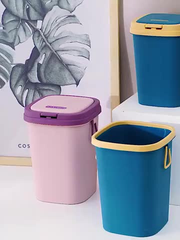 Starlight Tempat Sampah Kamar Tempat Sampah Tertutup Tong Sampah Dapur Kamar Keranjang Sampah Plastik Serbaguna HSB161
