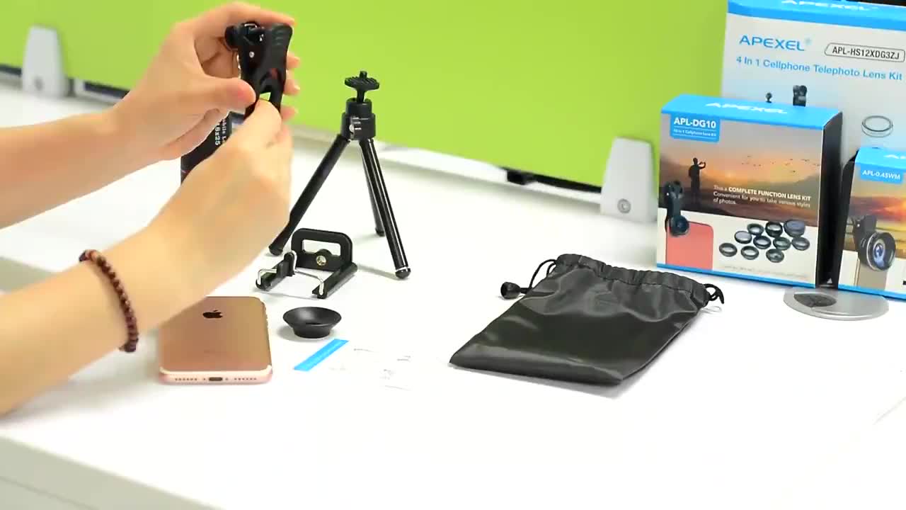 APEXEL Lensa Zoom HP Lens Kamera Tele Zoom HP 18X ZOOM LENSA Universal 18X25 Handphone Bermata HD Ponsel Lensa Camera HP Ponsel Lensa Zoom Optik Dengan Tripod untuk Ponsel