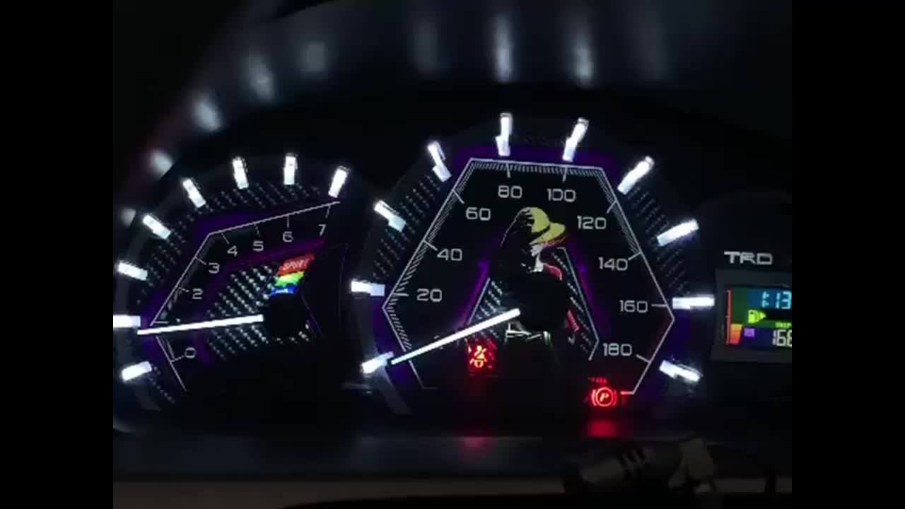Custom Panel Speedometer Mobil Jazz GE8 Blue Techno V2 Series