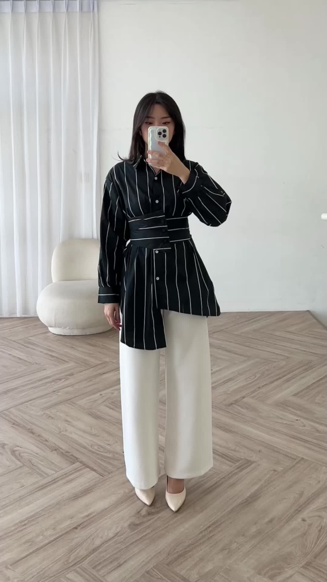 [ Luluna ] YARA Kemeja Kerah Wanita Lengan Panjang Model Formal